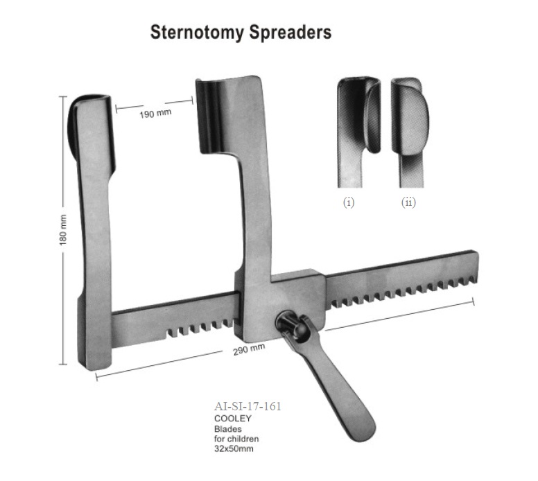 Cooley sternotomy spreaders for children